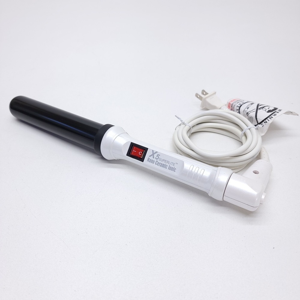 X5 Superlite Nano Ceramic Tourmalin 3/4" Clipless 400 F Curling Rod TESTED WORKS